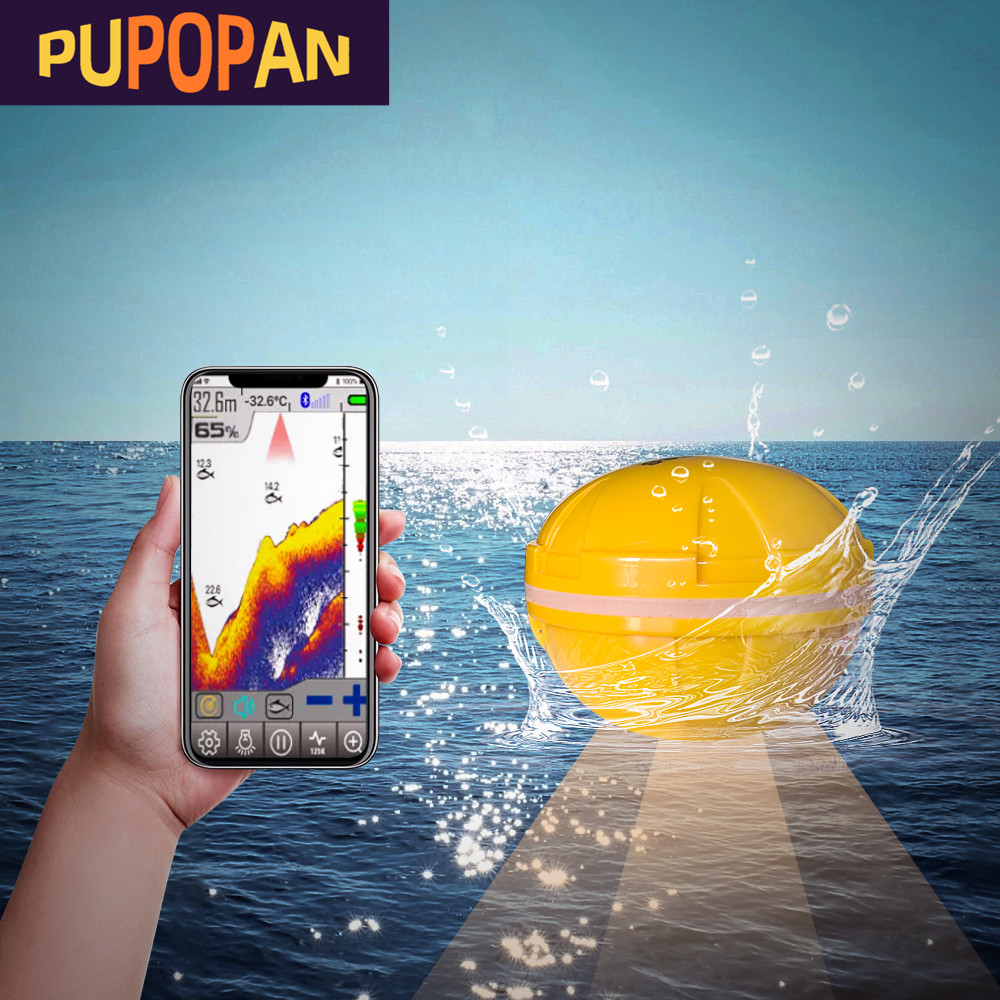 PUPOPAN 100M 브랜드의 새로운 스마트 폰 어군 - Fishing Depth Finder 리뷰 및 가격